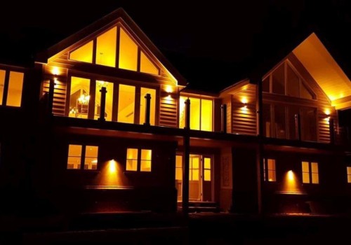 New build Bosham exterior at night